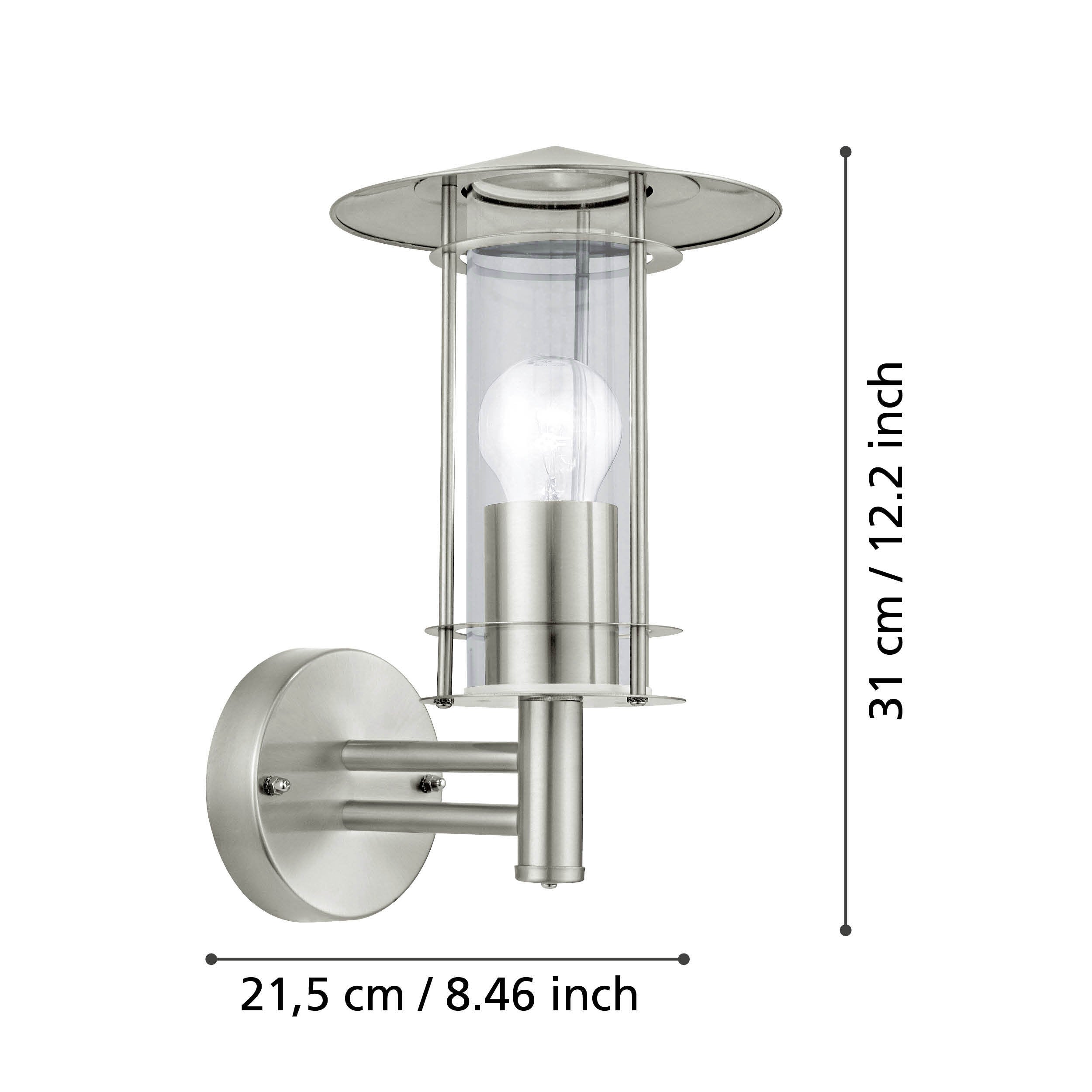 Lisio Væglampe H300 - mål - HAGRO