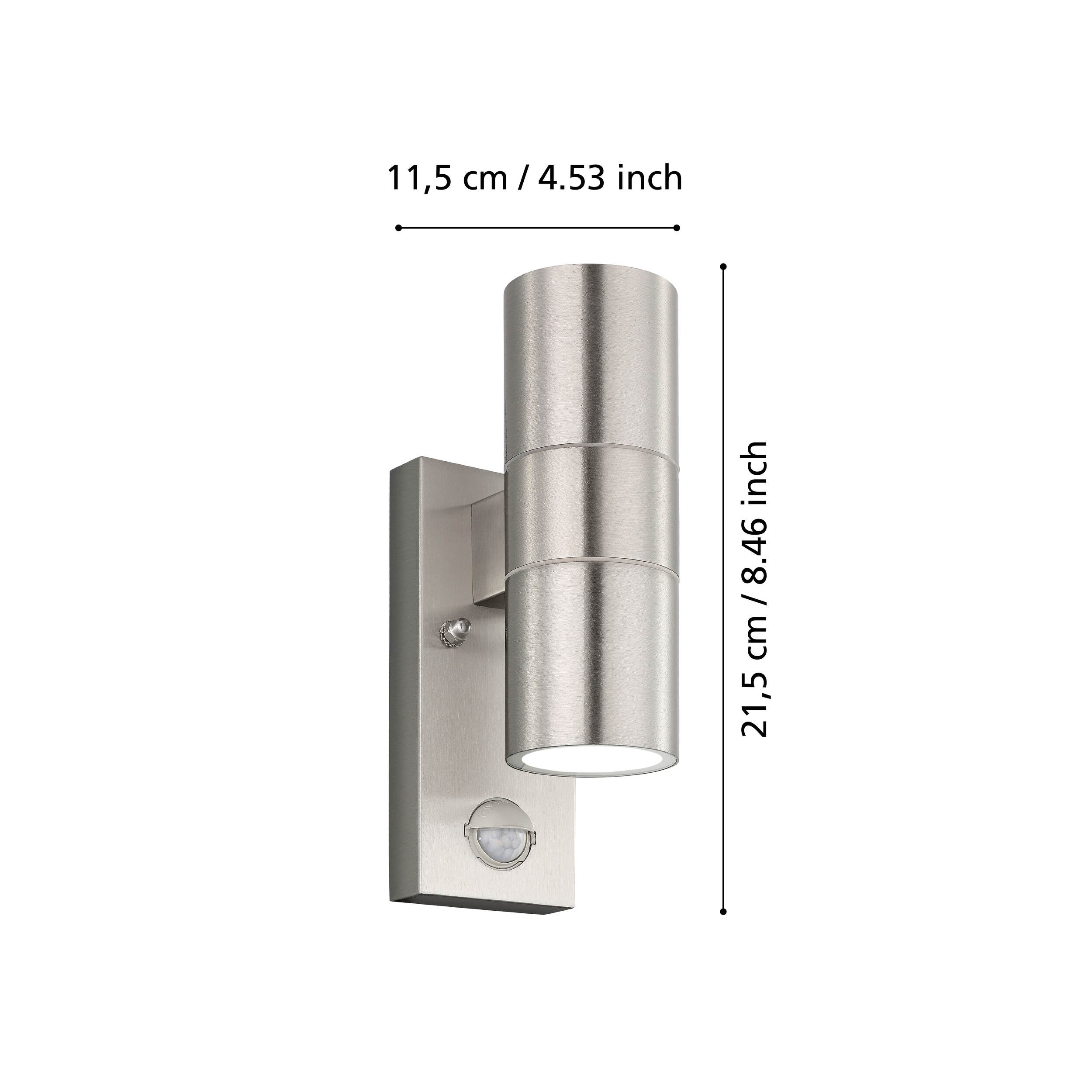 Riga 5 Væglampe Sensor H215 - mål - HAGRO