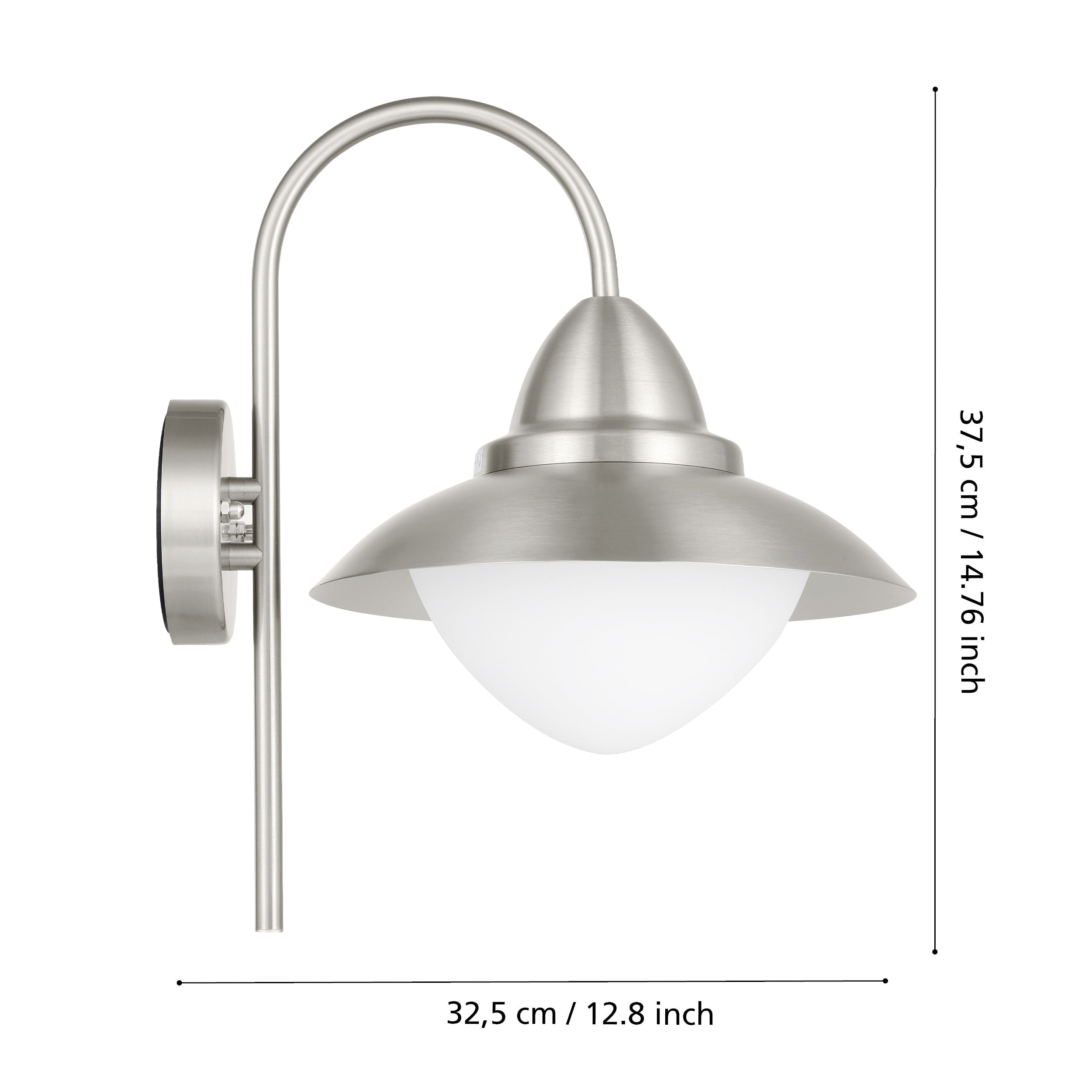 Sidney Væglampe H375 - mål - HAGRO