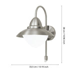 Sidney Væglampe Sensor H375 - mål - HAGRO