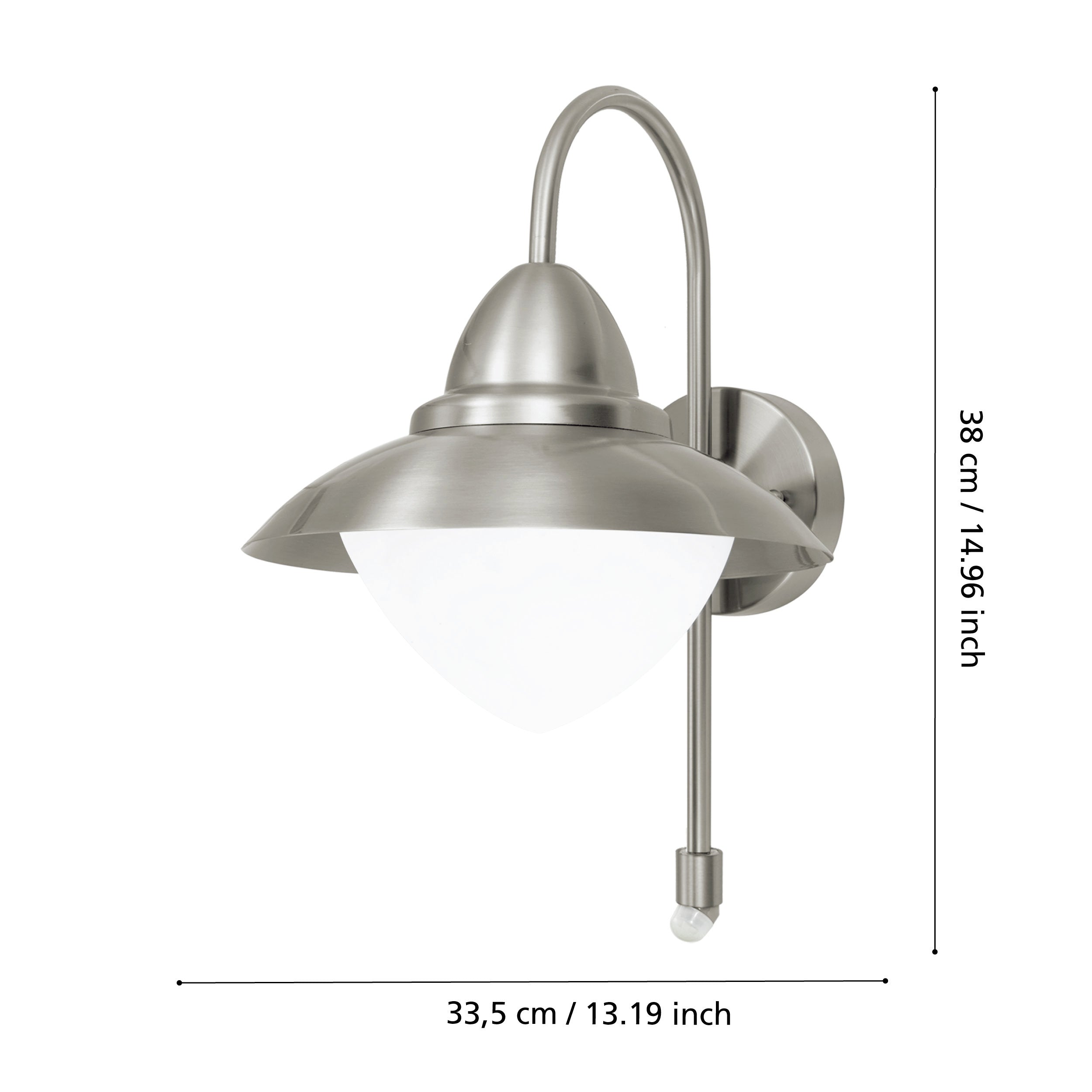 Sidney Væglampe Sensor H375 - mål - HAGRO