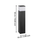E27 Bedlampe H500 - mål - HAGRO
