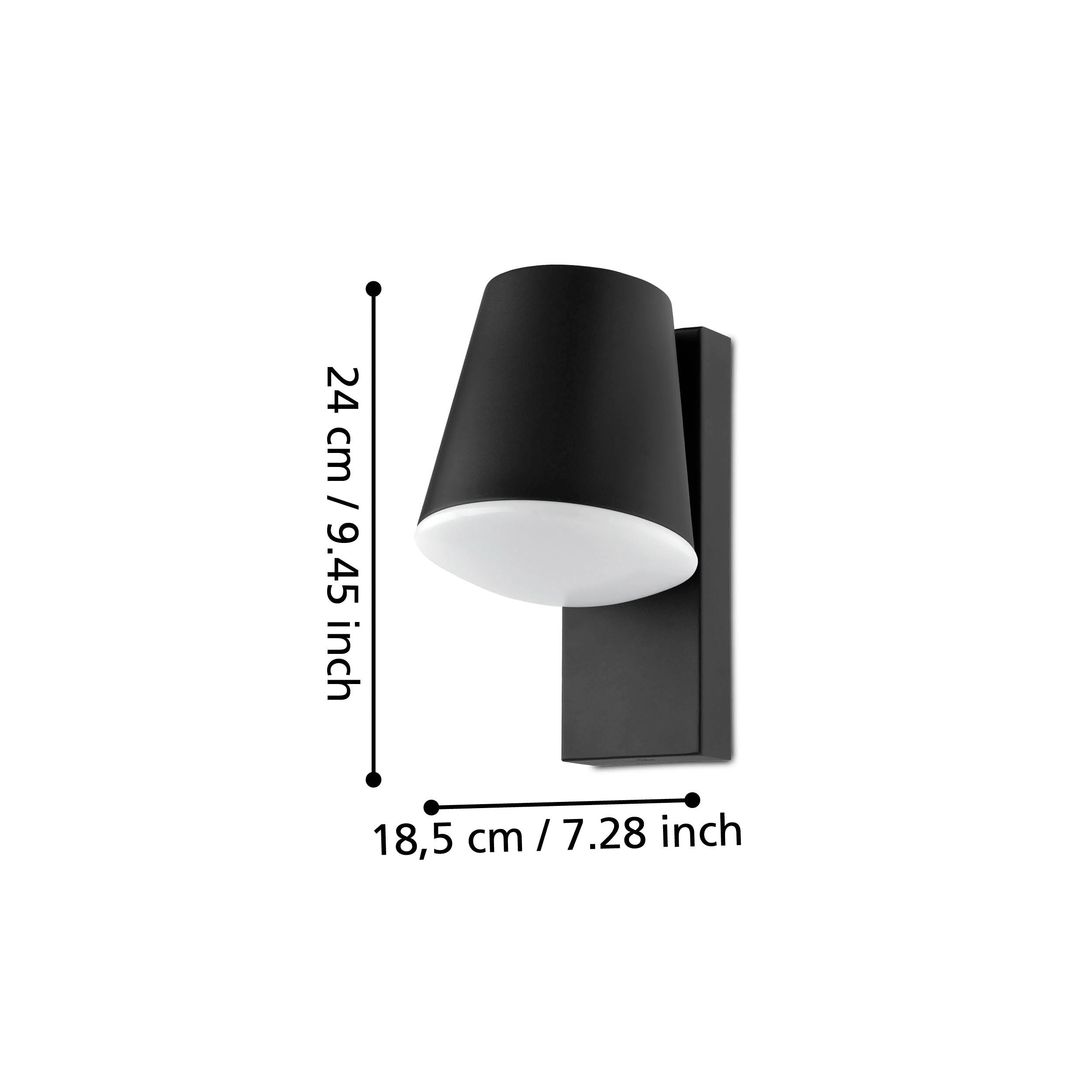 Caldiero Væglampe H240 - mål - HAGRO