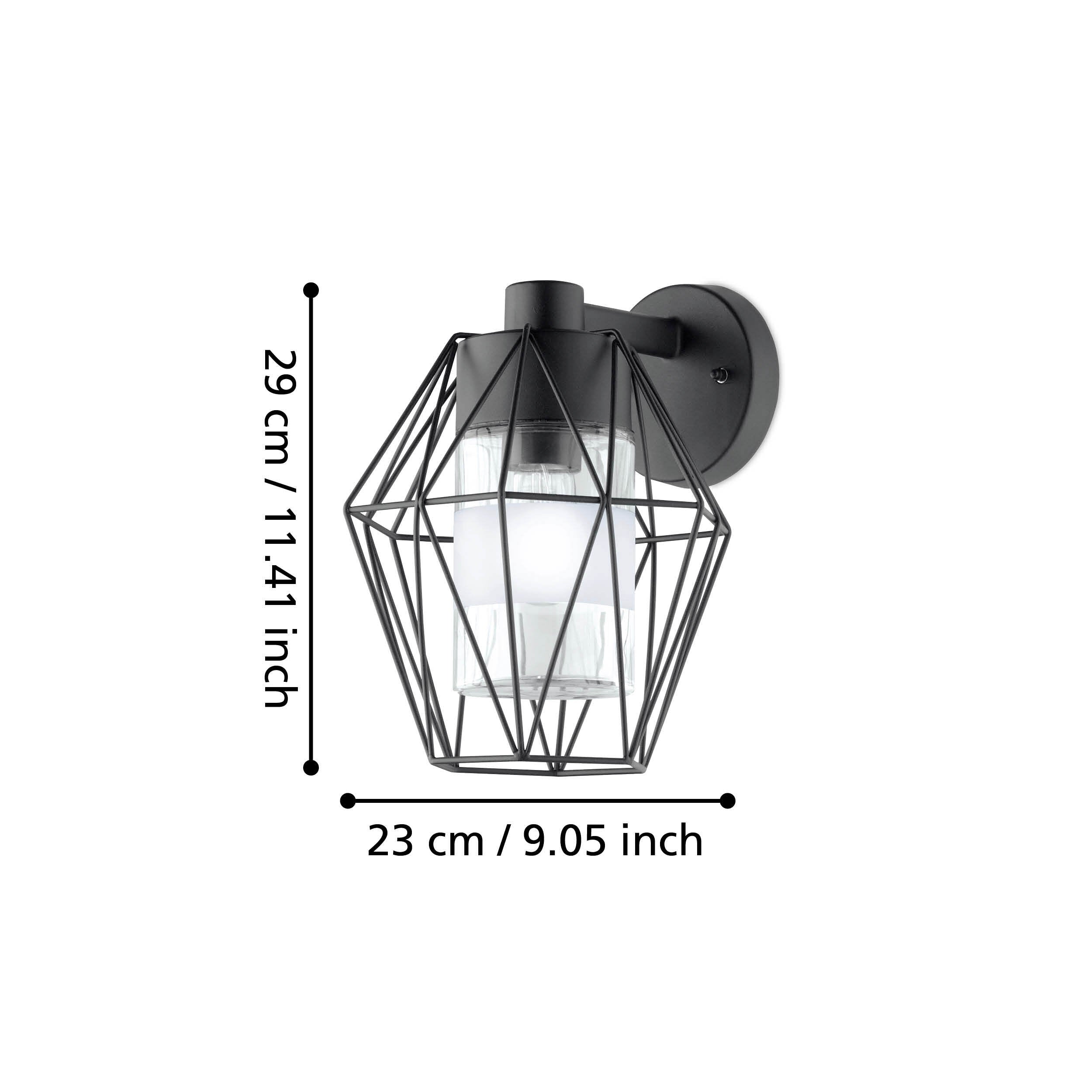 Canove Væglampe H240 - mål - HAGRO