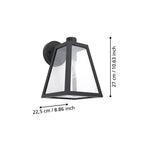 Mirandola Væglampe H270 - mål - HAGRO