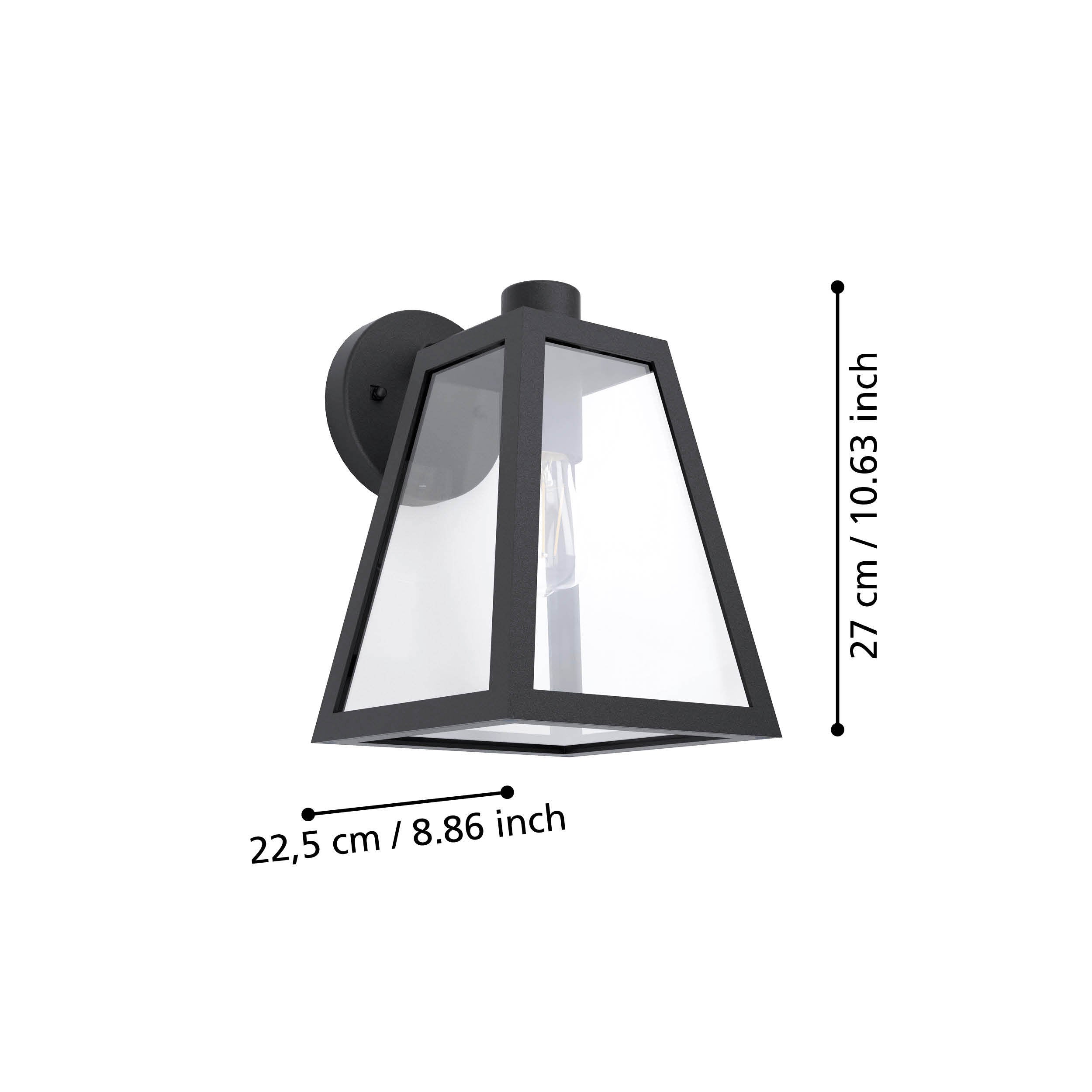 Mirandola Væglampe H270 - mål - HAGRO