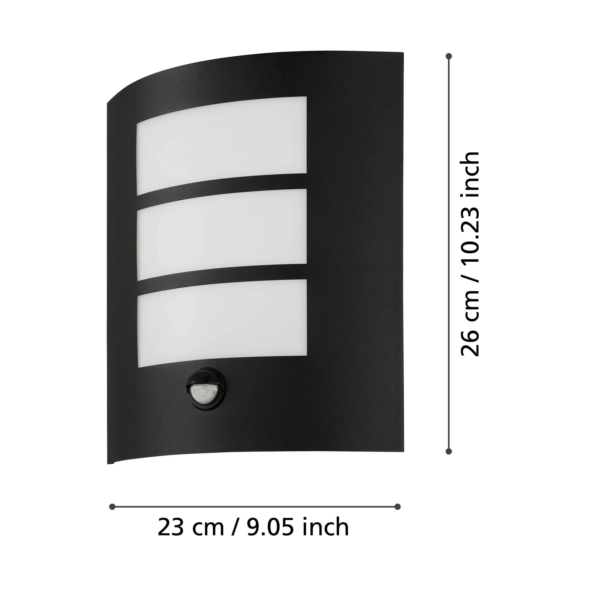 City Væglampe Sensor H260 - mål - HAGRO